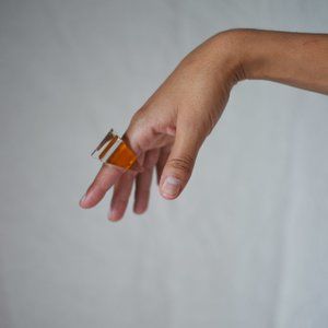 Vintage Orange Acetate Statement Ring